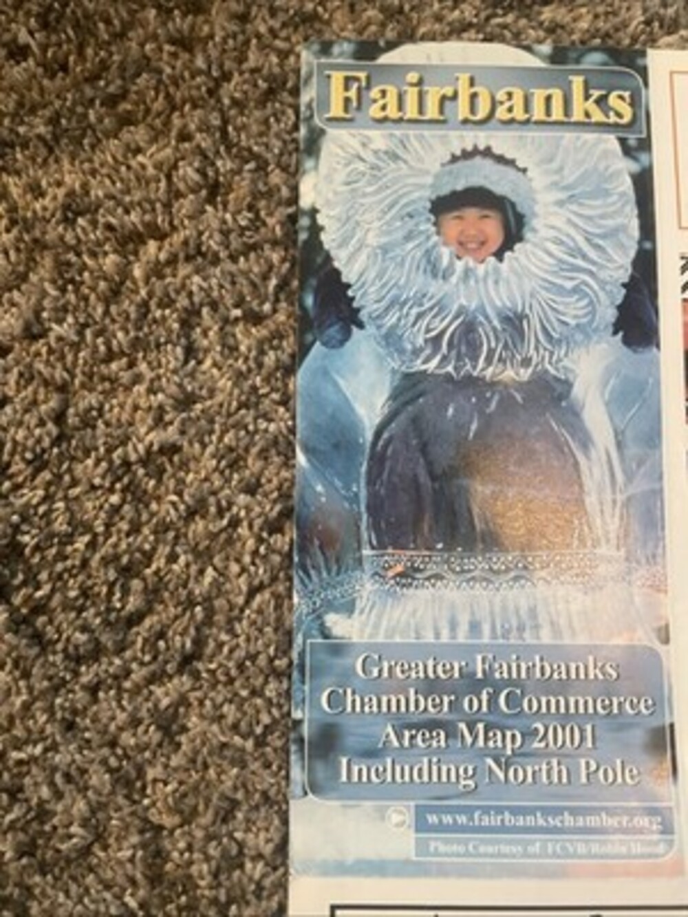 2001 Fairbanks Alaska Chamber Area Map Incl North Pole